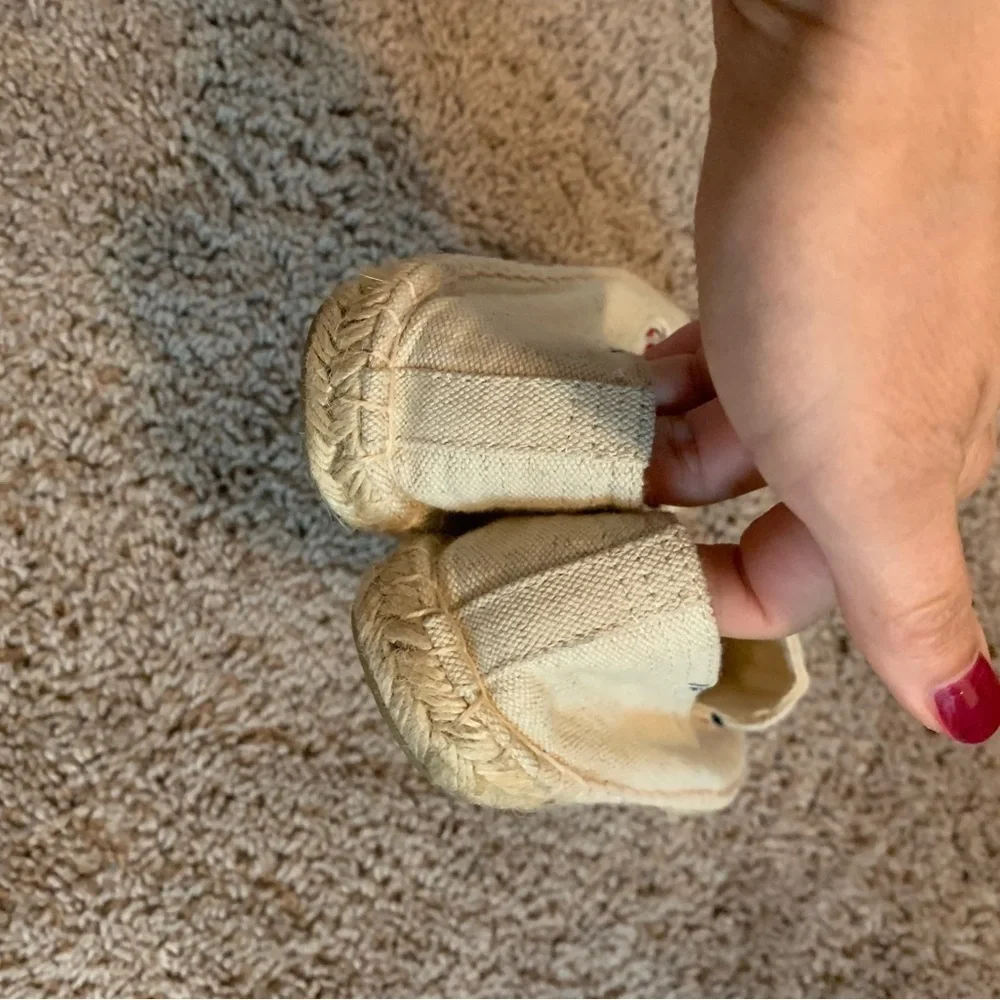 Soludos Boho Embroidered Platform Espadrilles Flats Driving Shoes Cream Red 7